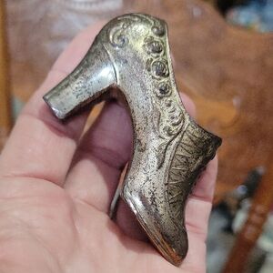 Vintage Metal Women's Shoe Figurine
